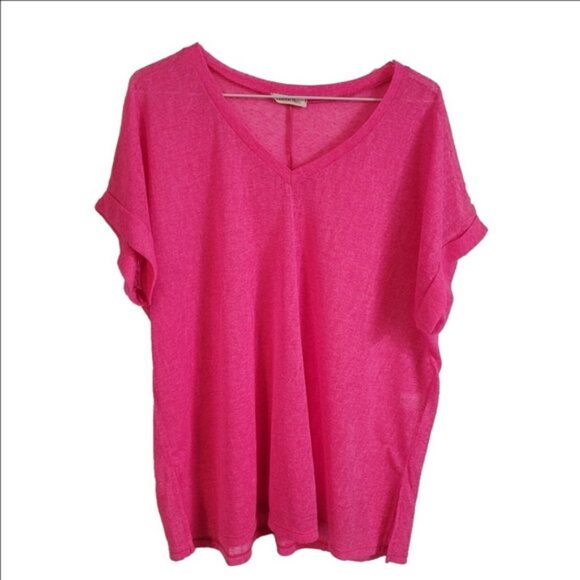 Cotton Bleu Neon Pink Tee Top - Picture 1 of 1